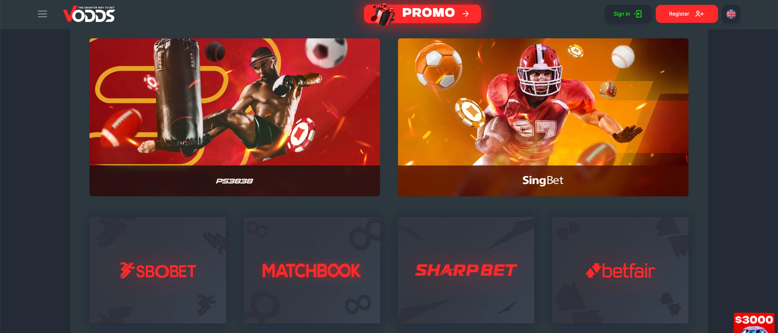 VOdds dashboard