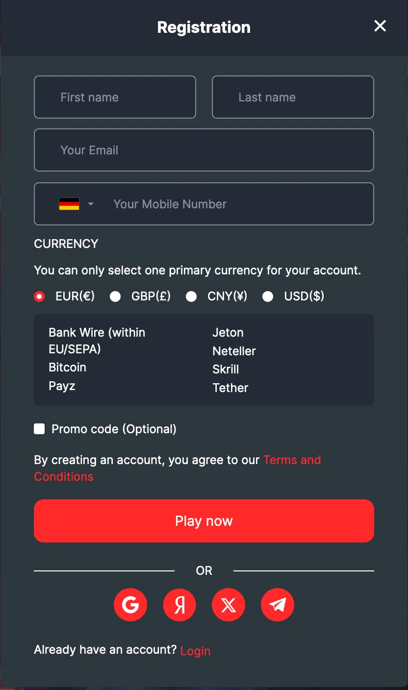VOdds registration