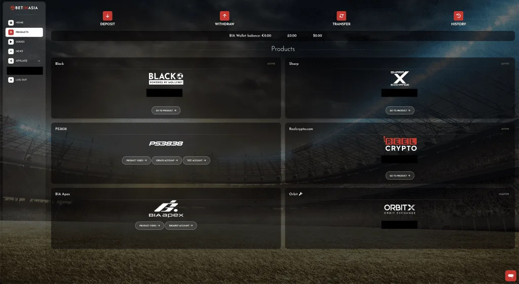 BetInAsia BLACK overview
